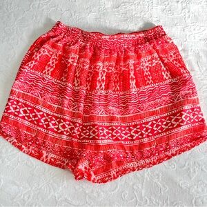 Everly Red Patterned Shorts